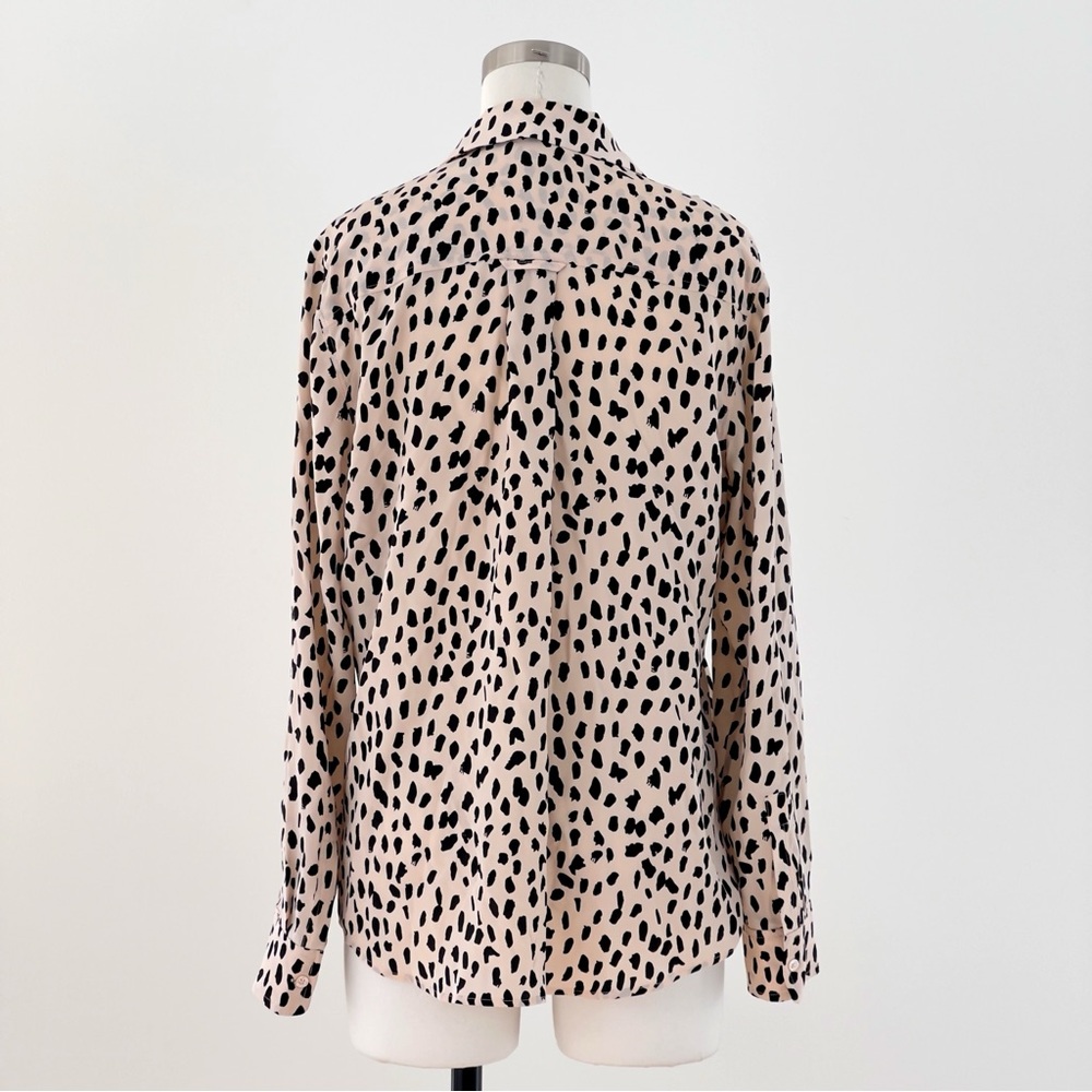 RAILS Rebel 100% Silk Button Down Blush Spotted Blouse, Sz M - Picture 6 of 10